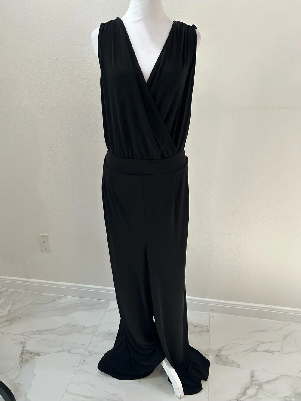 Torrid Studio Knit Surplice Black Sleeveless Wide-Leg Jumpsuit, Size 22-24, NWT